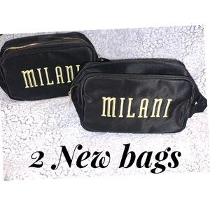 Milani Cosmetics Makeup Black Travel Bags 2 new with tags